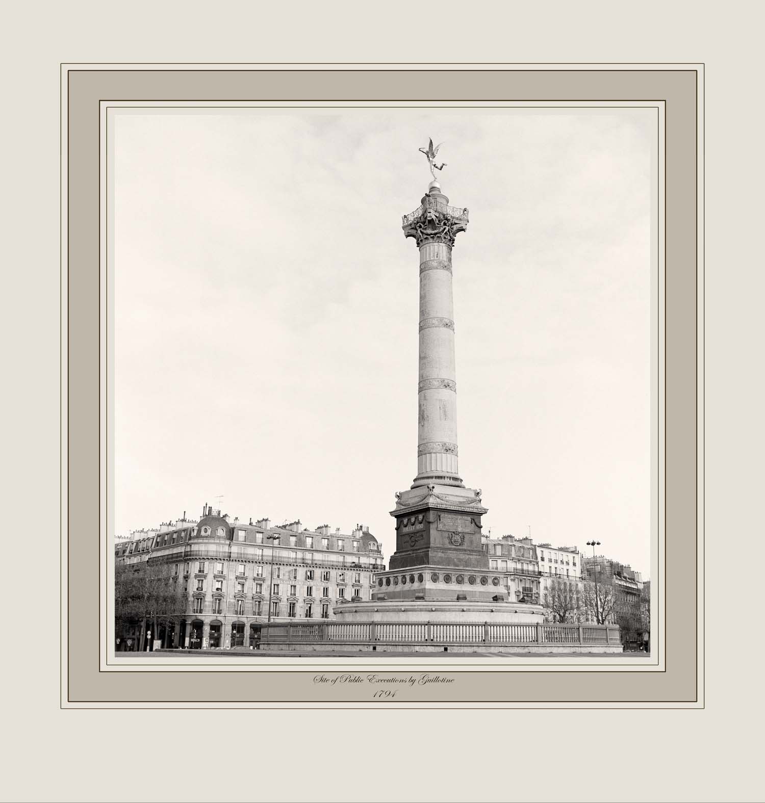 Site of Public Executions by Guillotine 1794  (Place de Bastille, Paris)